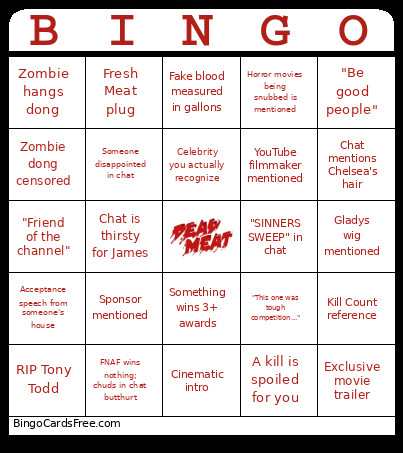 Deadmeat Bingo Card