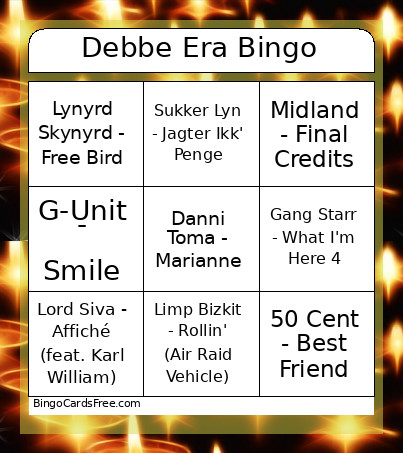 Debbe Era Bingo Card