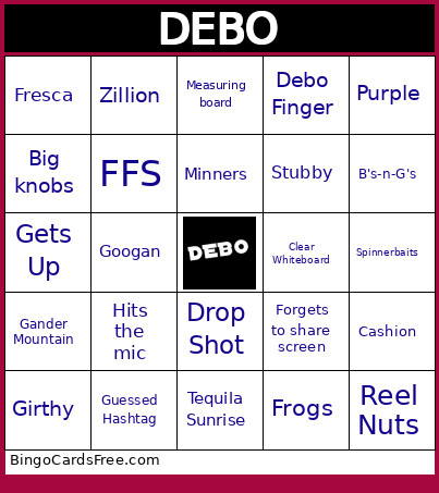 Debo Bingo Card