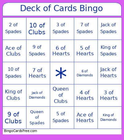 Deck Of Bingo Card