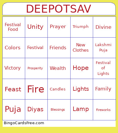 DEEPOTSAV Bingo Card