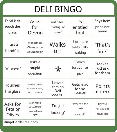 DELI BINGO