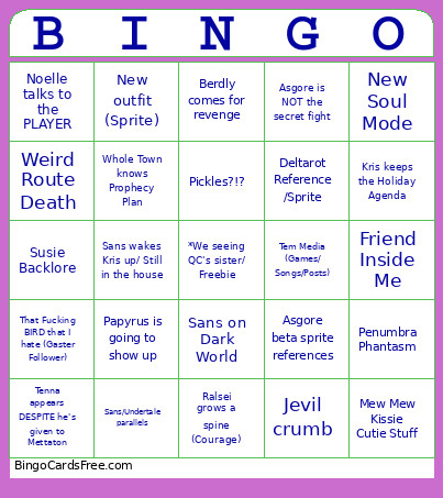 Delta Bingo Card