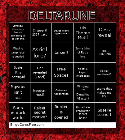 Deltagoon Bingo Card