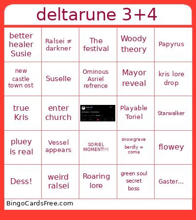 deltarune 3+4 Bingo