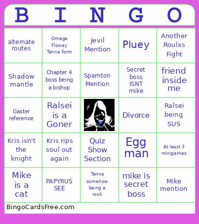 deltarune 3-4 Bingo