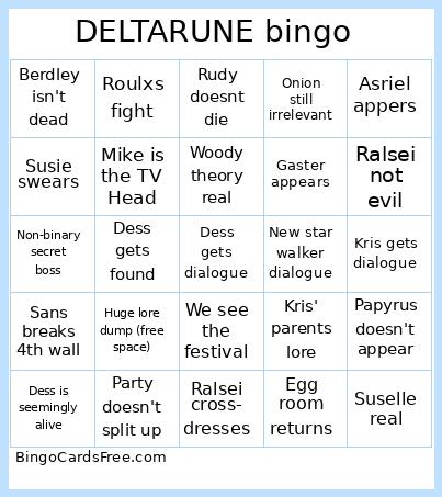 Deltarune 3+4 bingo