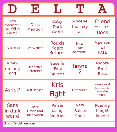 DELTARUNE Bingo Card