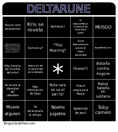 DELTARUNE Bingo Card