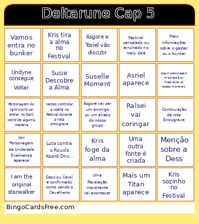 Deltarune Cap 5 Bingo