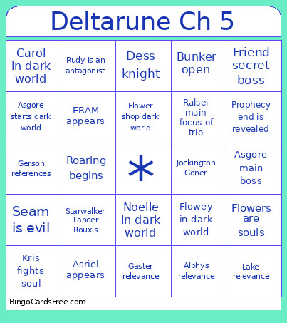 Deltarune Ch 5 Bingo Card 2