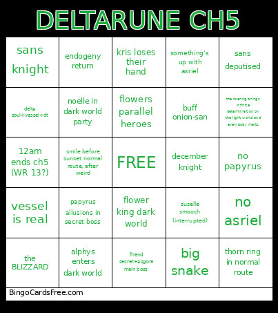 DELTARUNE CH5 Bingo Card