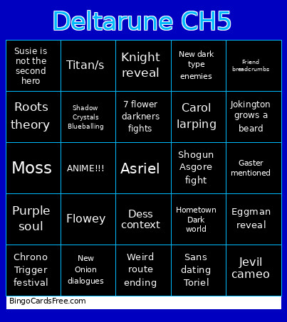 Deltarune CH5 Bingo Card 2