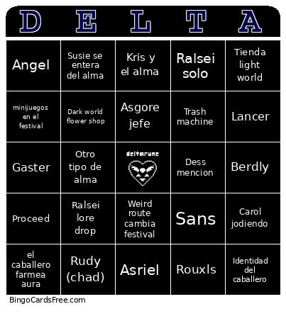 DELTARUNE CH5 Bingo Card