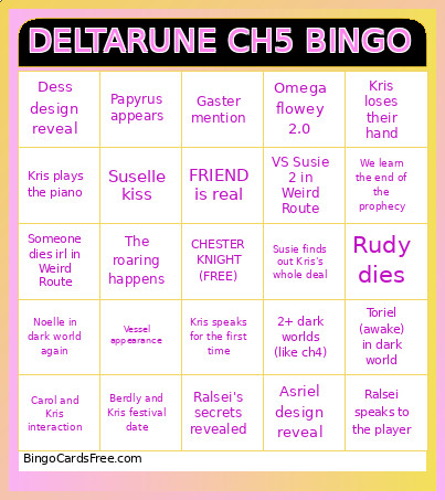 DELTARUNE CH5 Bingo Card 2