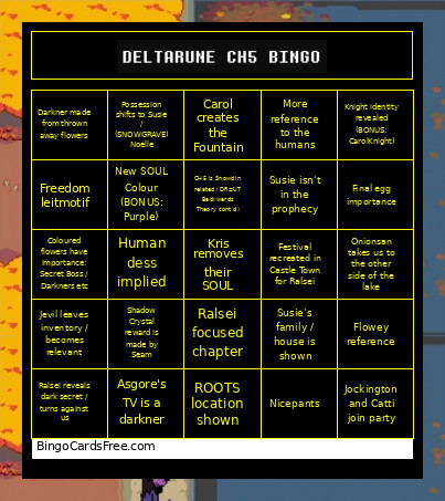 DELTARUNE CH5 !! Bingo Card