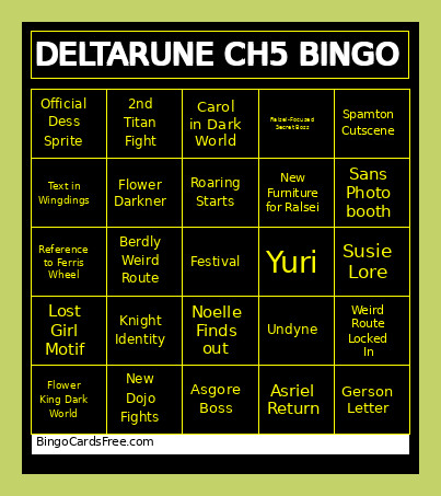 DELTARUNE CH5 Bingo Card 4