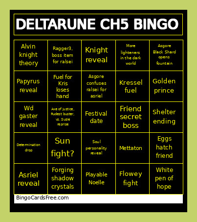DELTARUNE CH5 Bingo Card 2
