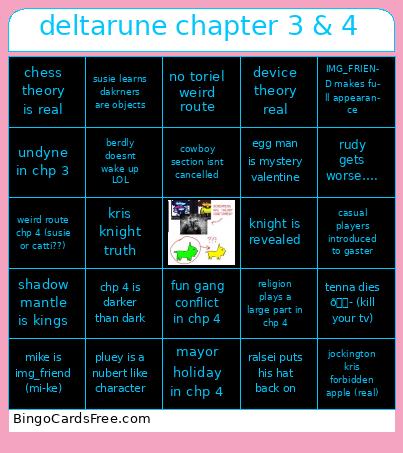 deltarune chapter 3 & 4 Bingo