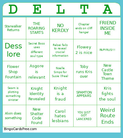 DELTARUNE CHAPTER 5 Bingo Card 3