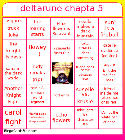 Deltarune Chapter 5 Bingo Card 2
