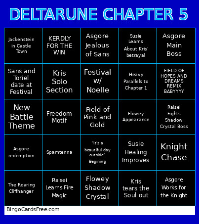 DELTARUNE CHAPTER 5 Bingo Card 2