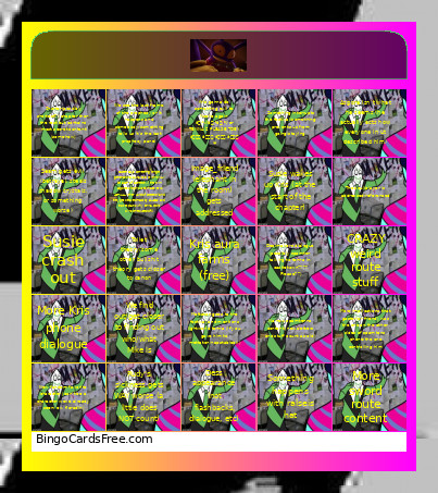 Deltarune Chapter 5 Bingo Card