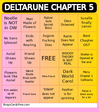 DELTARUNE CHAPTER 5 Bingo Card 2