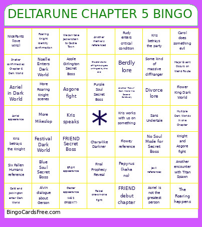 DELTARUNE CHAPTER 5 Bingo Card