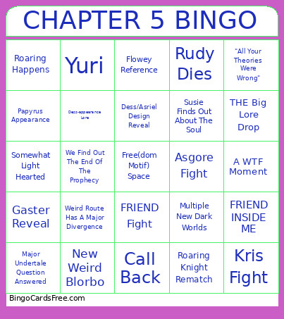 DELTARUNE Chapter 5 Bingo Card 4