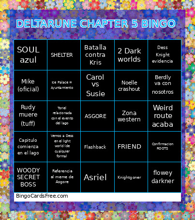 DELTARUNE CHAPTER 5 Bingo Card 2
