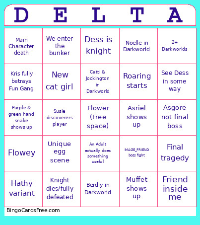 DELTARUNE Chapter 5 Bingo Card 4