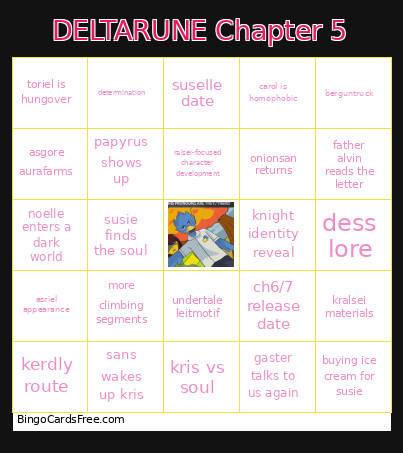 DELTARUNE Chapter 5 Prediction Bingo Card
