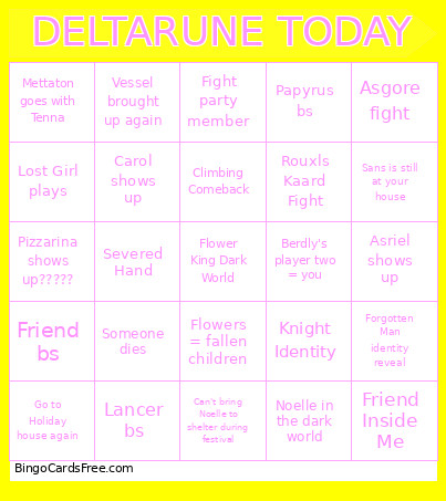 DELTARUNE TODAY Bingo Card