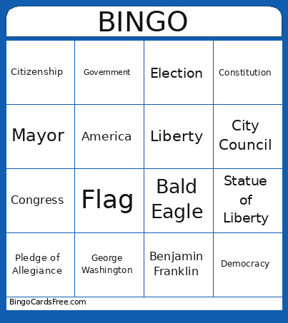 DEMOCRACY Bingo Card