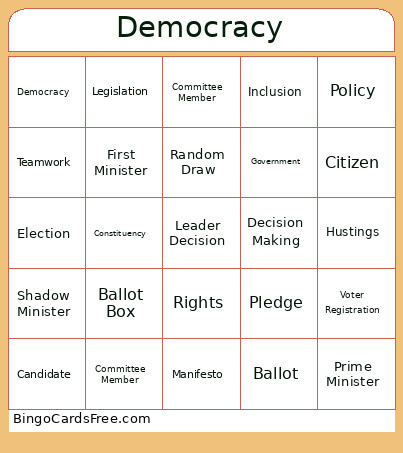 Democracy - Wales Bingo Card