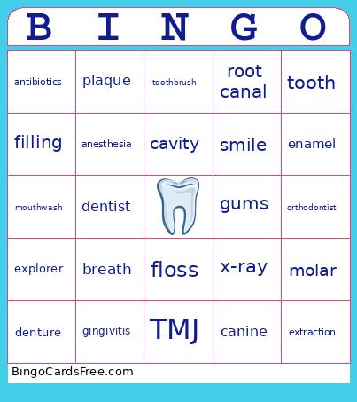 DENTAL Bingo Card