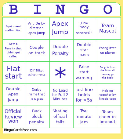 Derby Bingo Card