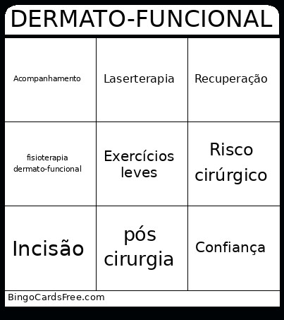 DERMATO-FUNCIONAL Bingo Card