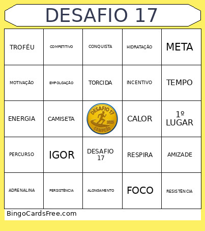 DESAFIO 17 Bingo Card