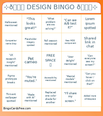 ⊹🎃 DESIGN 🍁⊹ Bingo Card