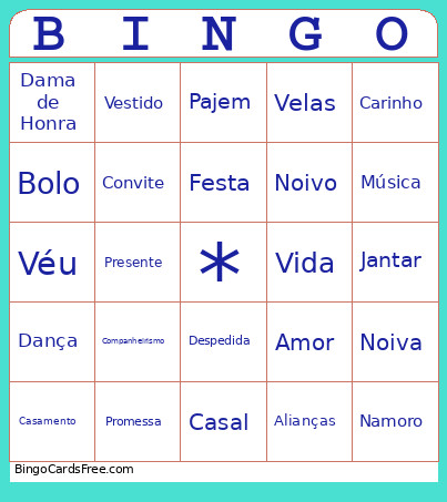 Despedida Bingo Card
