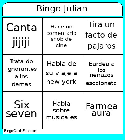 Despedida Bingo Card