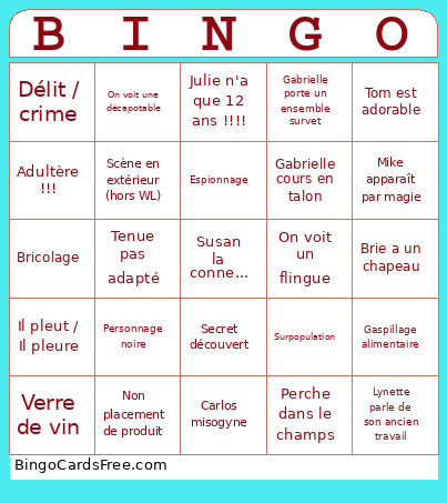 Desperate Housewives VF Bingo Card