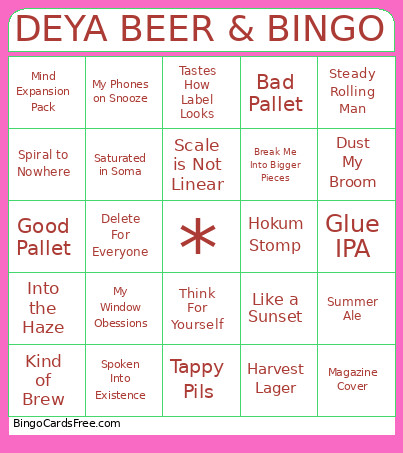 DEYA BEER & Bingo Card