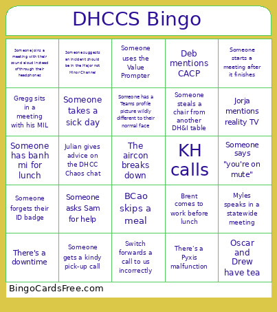DHCCS Bingo Card