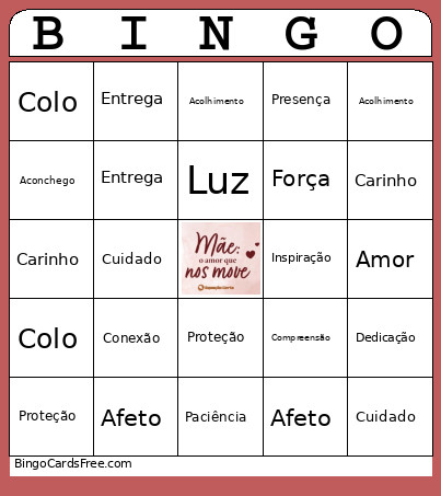 DIA DAS MÃES Bingo Card