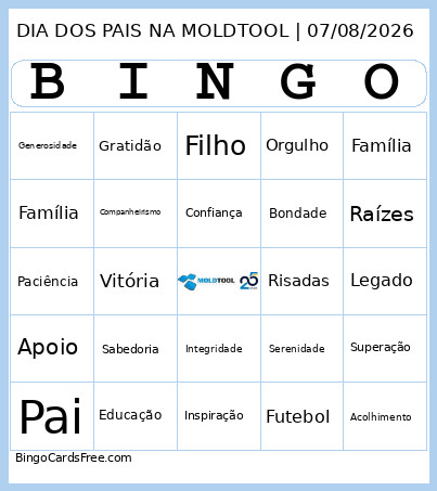 Dia Dos Papi Bingo Card