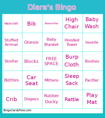 Diara's Bingo Card