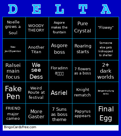 Dicks Bingo Card